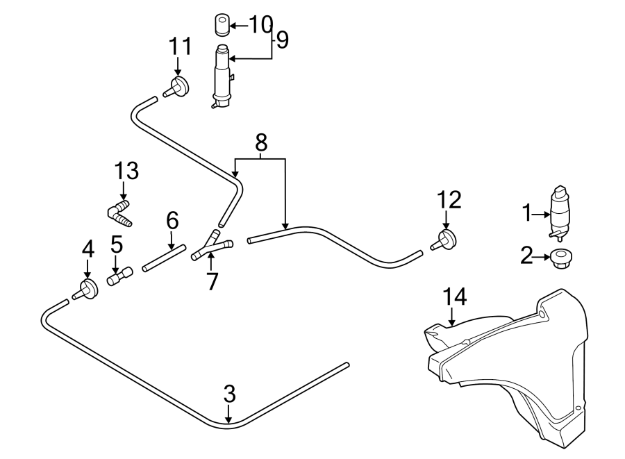 Diagram FRONT LAMPS. WASHER COMPONENTS. for your Porsche Cayenne  