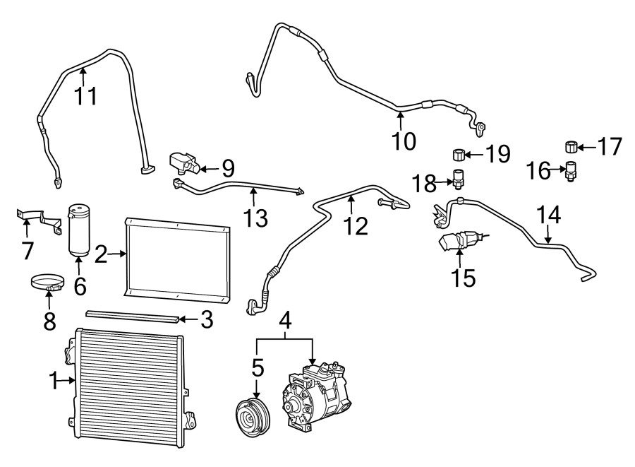 Diagram Air conditioner & heater. Compressor & lines. Condenser. for your 2010 Porsche Cayenne  Turbo Sport Utility 