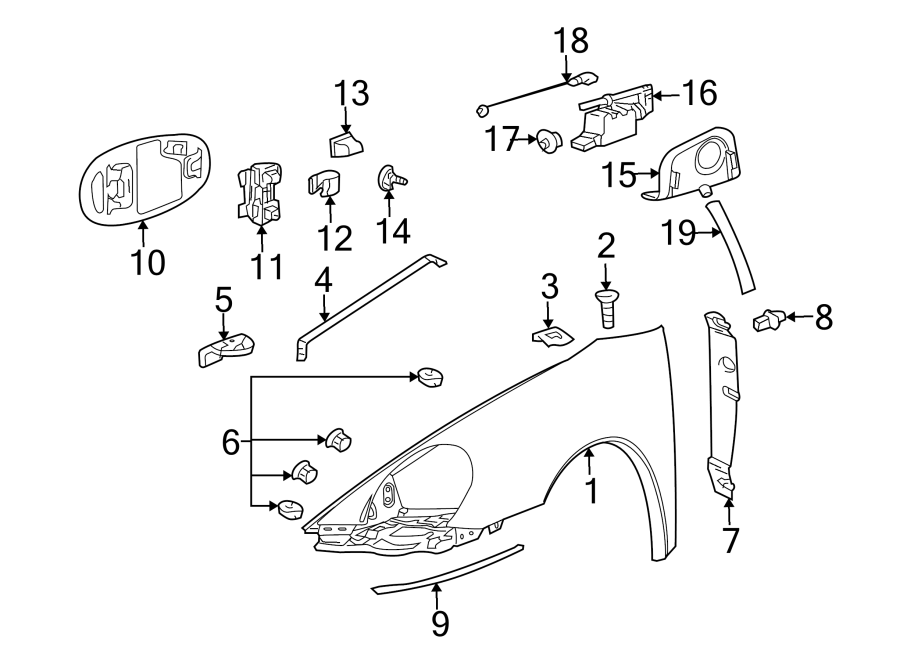 Diagram FENDER & COMPONENTS. for your 2006 Porsche Cayenne   