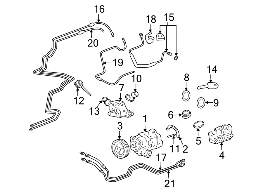 Diagram STEERING GEAR & LINKAGE. PUMP & HOSES. for your 2014 Porsche Cayenne  Turbo Sport Utility 