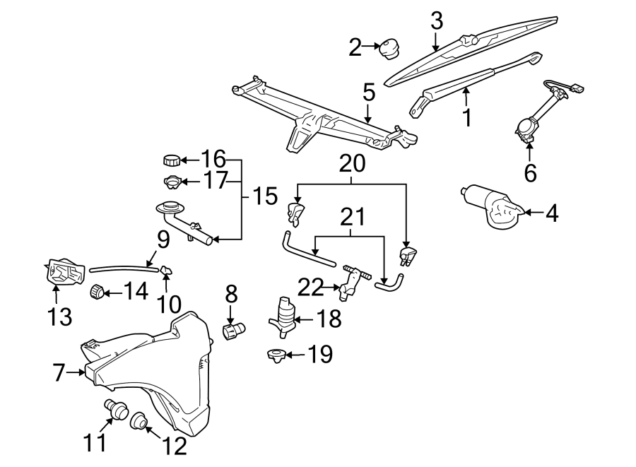 Diagram WINDSHIELD. WIPER & WASHER COMPONENTS. for your 2015 Porsche Cayenne  Turbo Sport Utility 