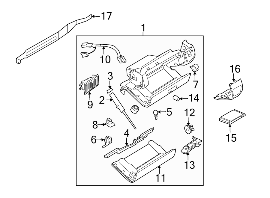 1Instrument panel. Glove box.https://images.simplepart.com/images/parts/motor/fullsize/6933305.png