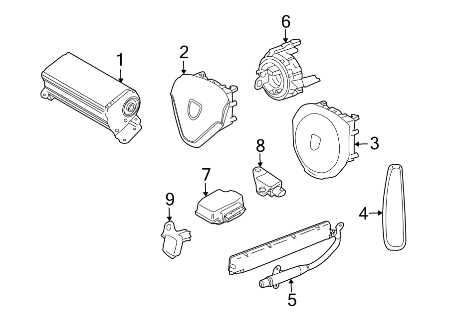 Diagram RESTRAINT SYSTEMS. AIR BAG COMPONENTS. for your 2013 Porsche Cayenne   