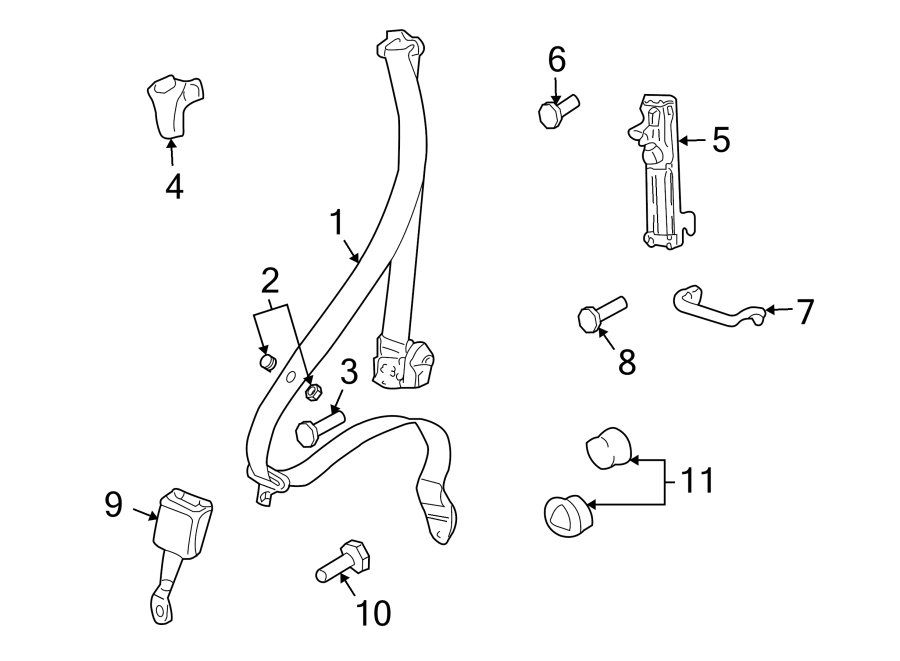 Diagram RESTRAINT SYSTEMS. FRONT SEAT BELTS. for your 2004 Porsche Cayenne   