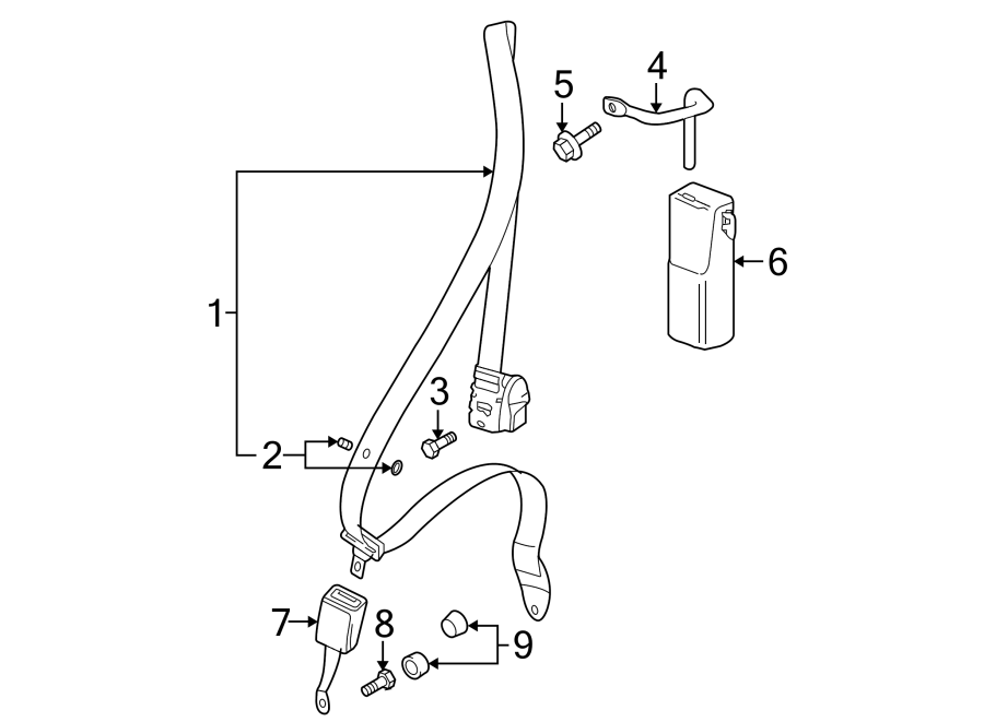 Diagram RESTRAINT SYSTEMS. FRONT SEAT BELTS. for your 2015 Porsche Cayenne  GTS Sport Utility 