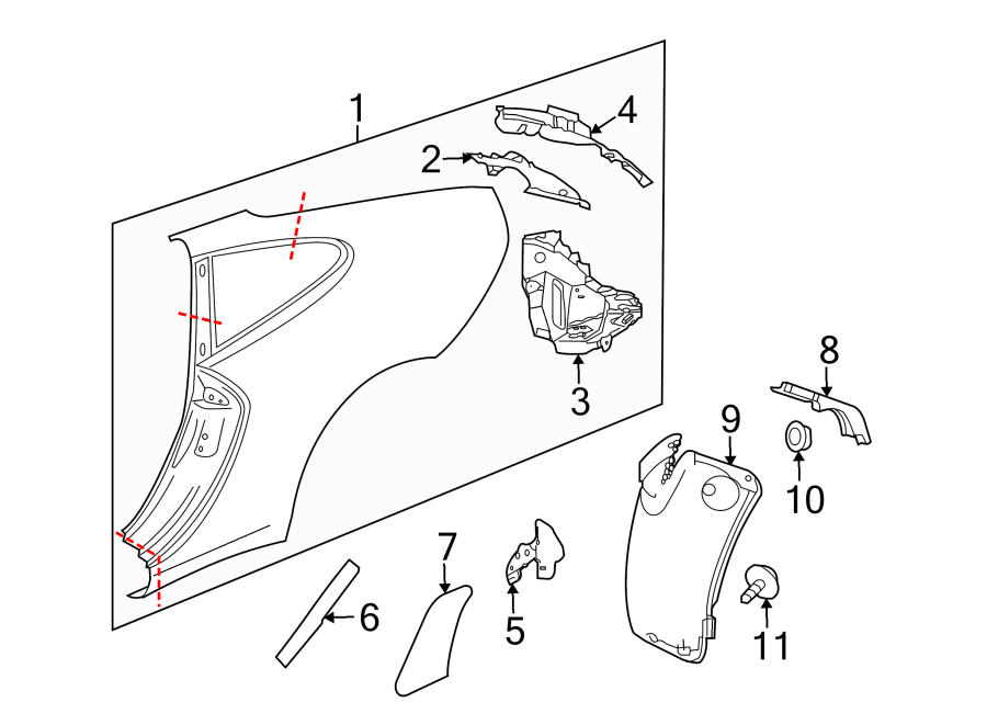 8Quarter panel & components.https://images.simplepart.com/images/parts/motor/fullsize/6933440.png