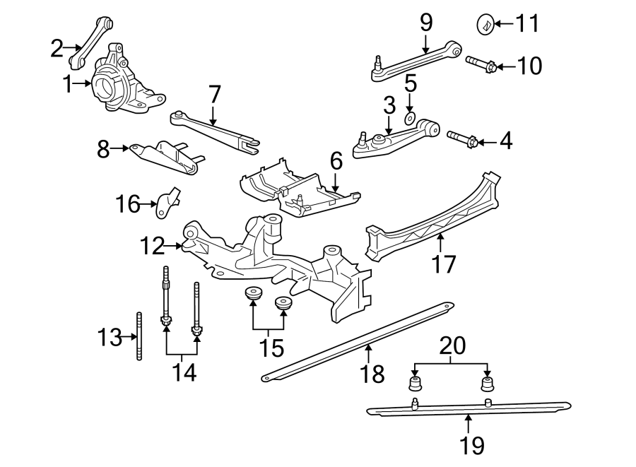 Diagram REAR SUSPENSION. SUSPENSION COMPONENTS. for your 2014 Porsche Cayenne  Base Sport Utility 