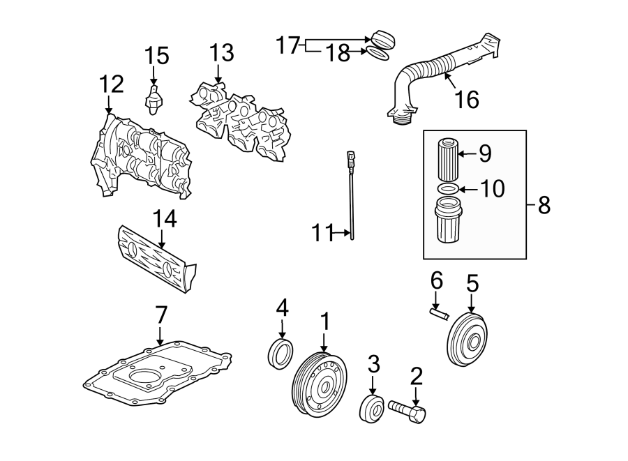 Diagram ENGINE PARTS. for your 2023 Porsche Cayenne   