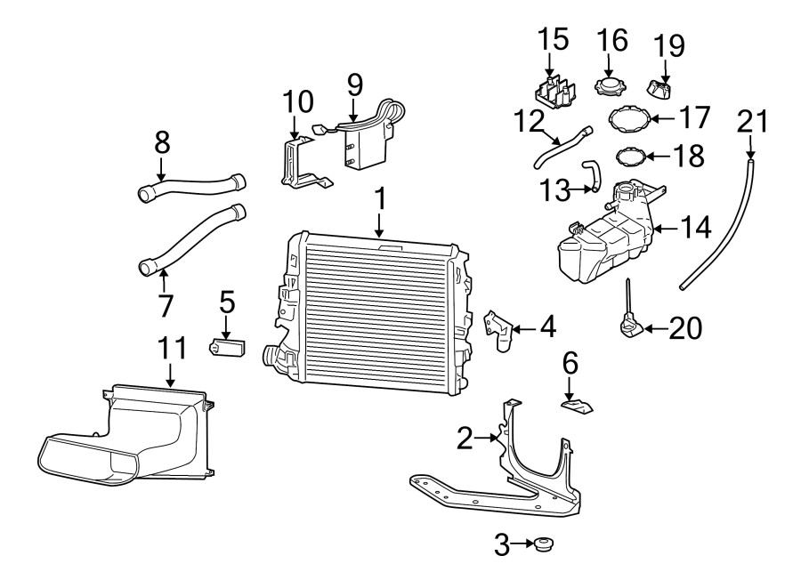 Diagram RADIATOR & COMPONENTS. for your 2014 Porsche Cayenne  S Sport Utility 