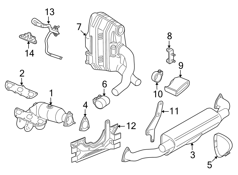 Diagram EXHAUST SYSTEM. EXHAUST COMPONENTS. for your 2005 Porsche Cayenne   