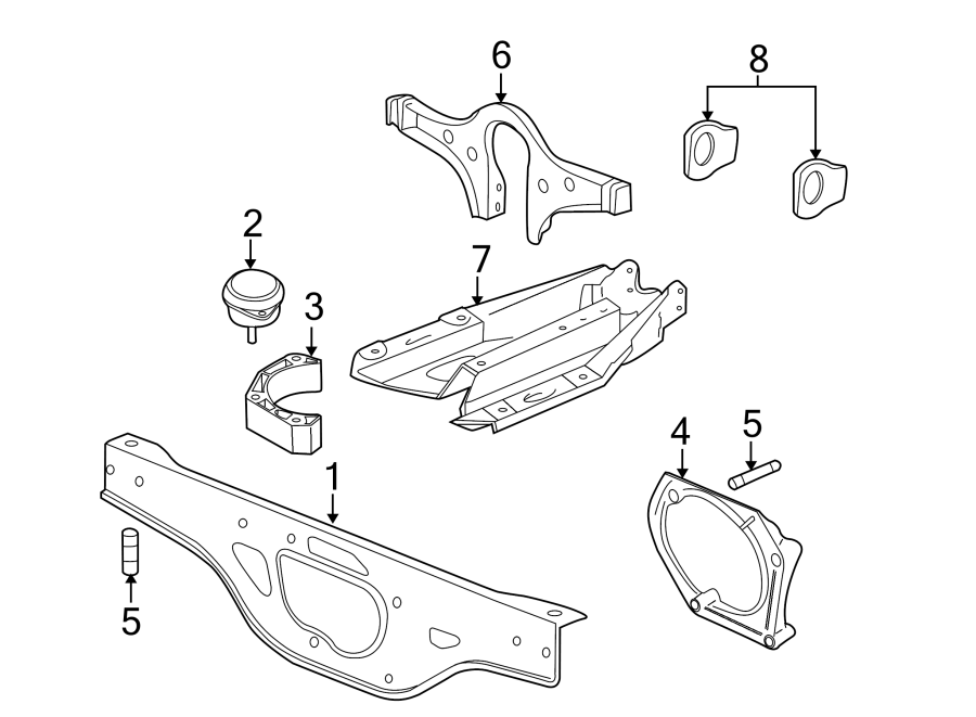 Diagram ENGINE & TRANS MOUNTING. for your Porsche