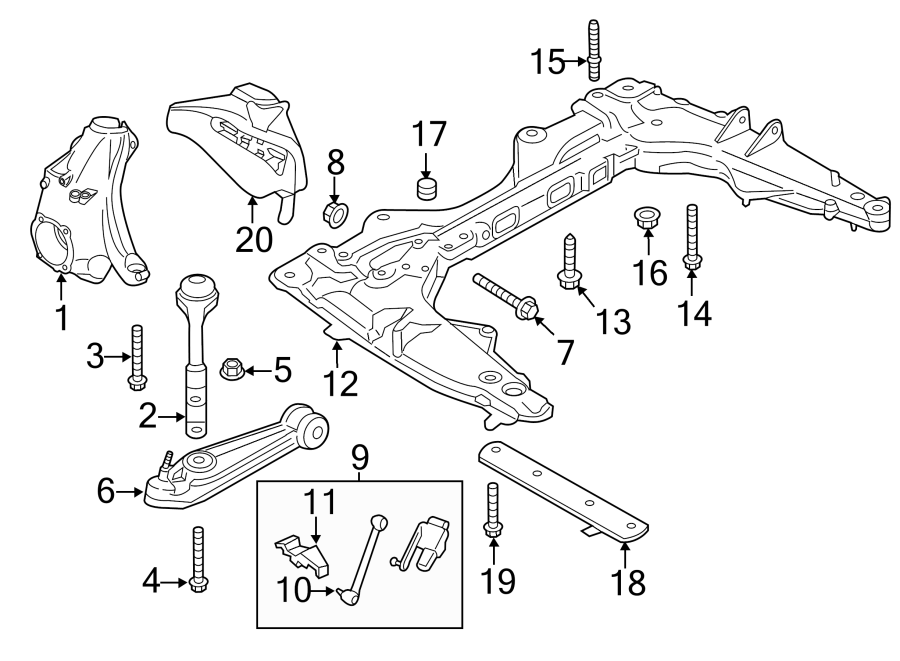 Diagram FRONT SUSPENSION. SUSPENSION COMPONENTS. for your 2015 Porsche Cayenne   