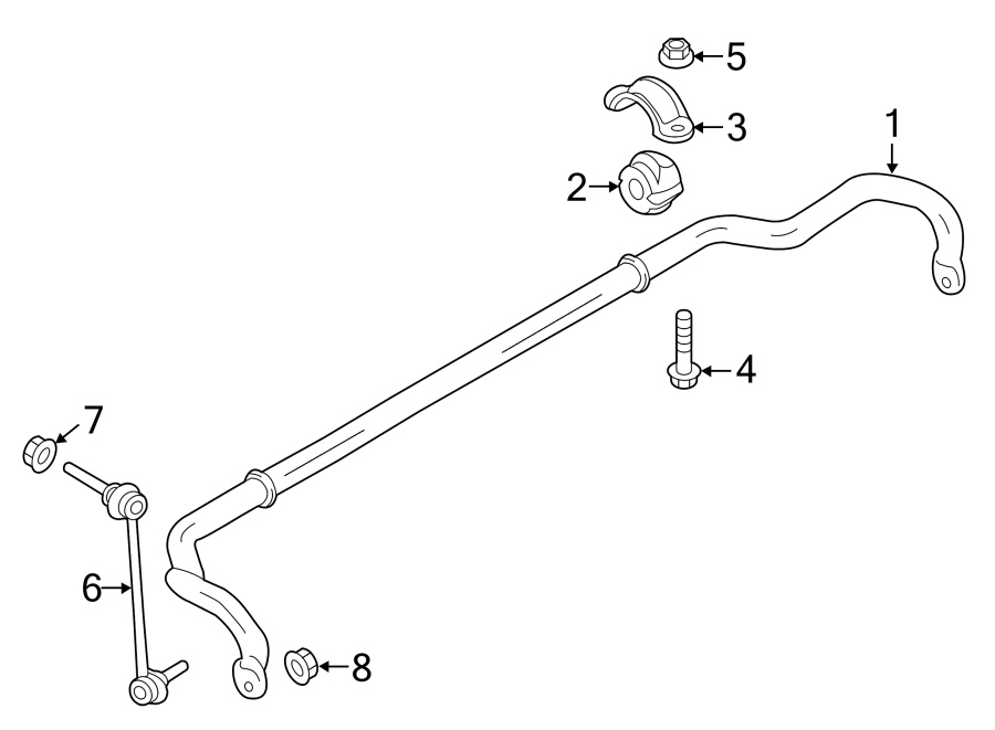 FRONT SUSPENSION. STABILIZER BAR & COMPONENTS.