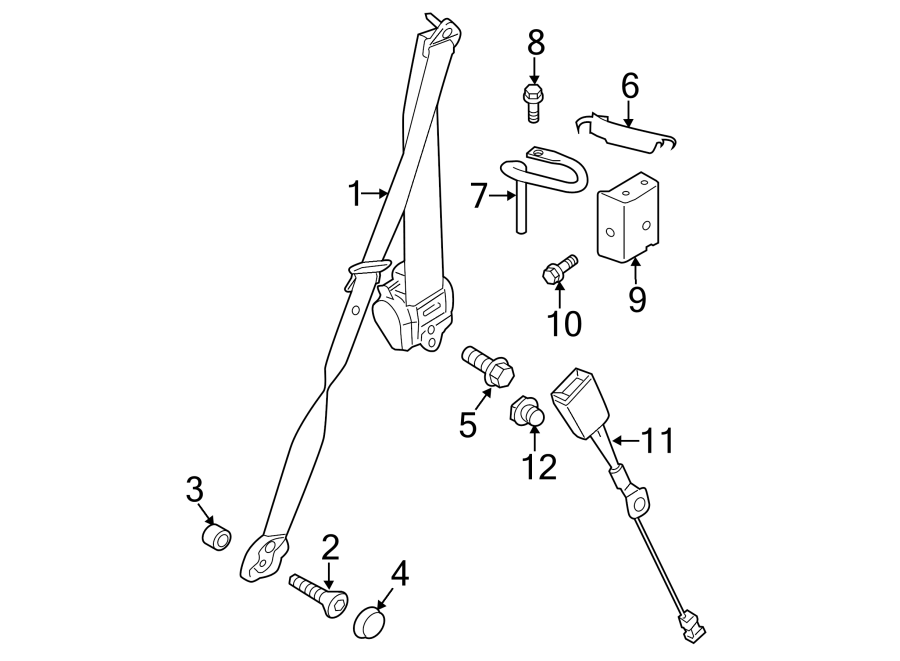 Diagram Restraint systems. Front seat belts. for your 2016 Porsche Cayenne  Turbo Sport Utility 