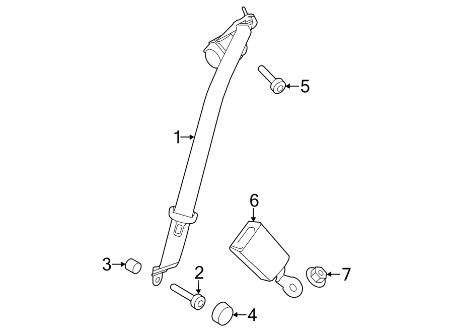 Diagram Restraint systems. Rear seat belts. for your 2015 Porsche Cayenne  GTS Sport Utility 