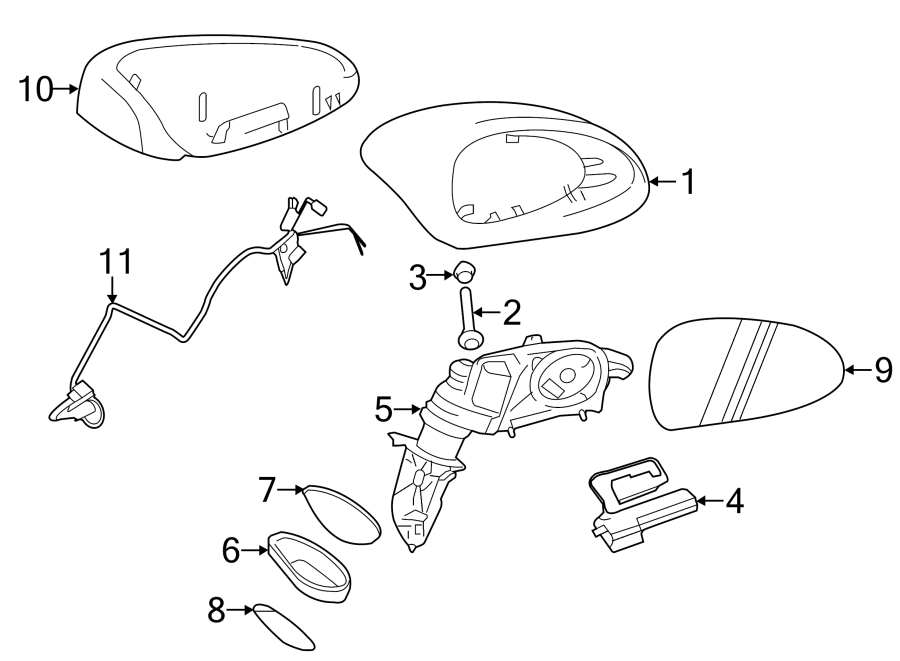 Diagram Door. Outside mirrors. for your 2009 Porsche Cayenne   