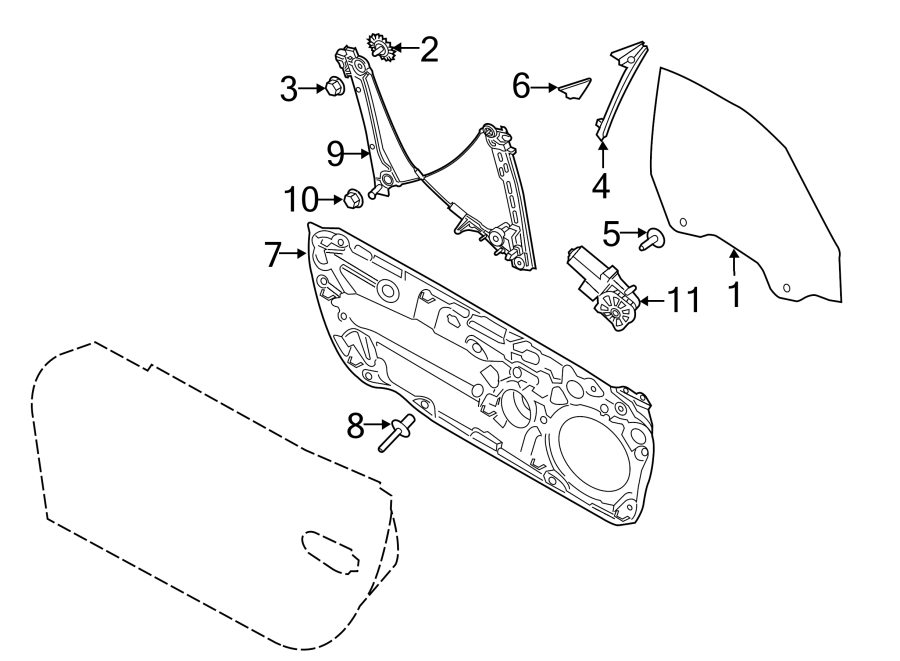 9Door. Glass & hardware.https://images.simplepart.com/images/parts/motor/fullsize/6934337.png