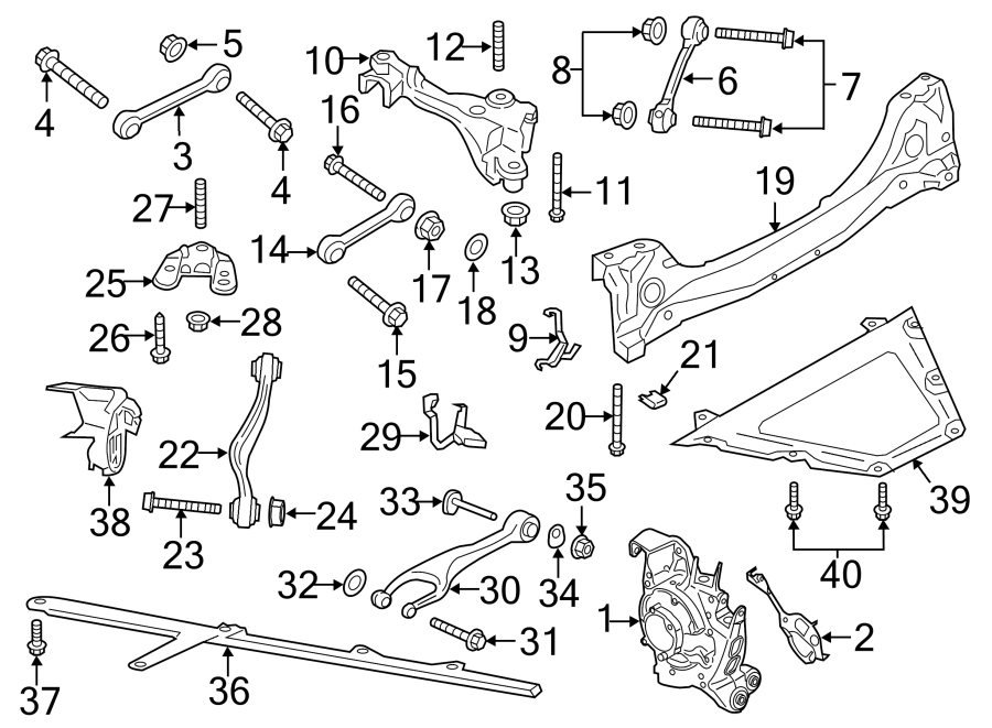 Diagram Rear suspension. Roof. Suspension components. for your Porsche Cayenne  