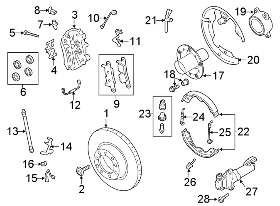 Diagram REAR SUSPENSION. BRAKE COMPONENTS. for your 2011 Porsche Cayenne   