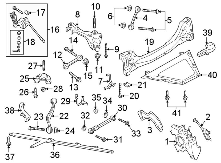 Diagram REAR SUSPENSION. SUSPENSION COMPONENTS. for your 2009 Porsche Cayenne 4.8L V8 M/T GTS Sport Utility 