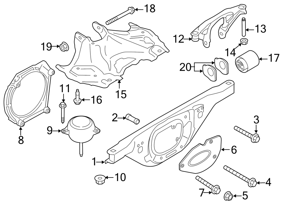 Diagram ENGINE & TRANS MOUNTING. for your 2014 Porsche Cayenne   