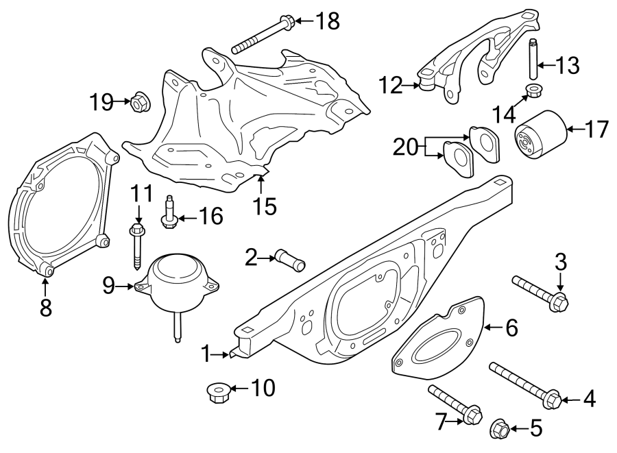 Diagram Engine & TRANS mounting. for your 2014 Porsche Cayenne   