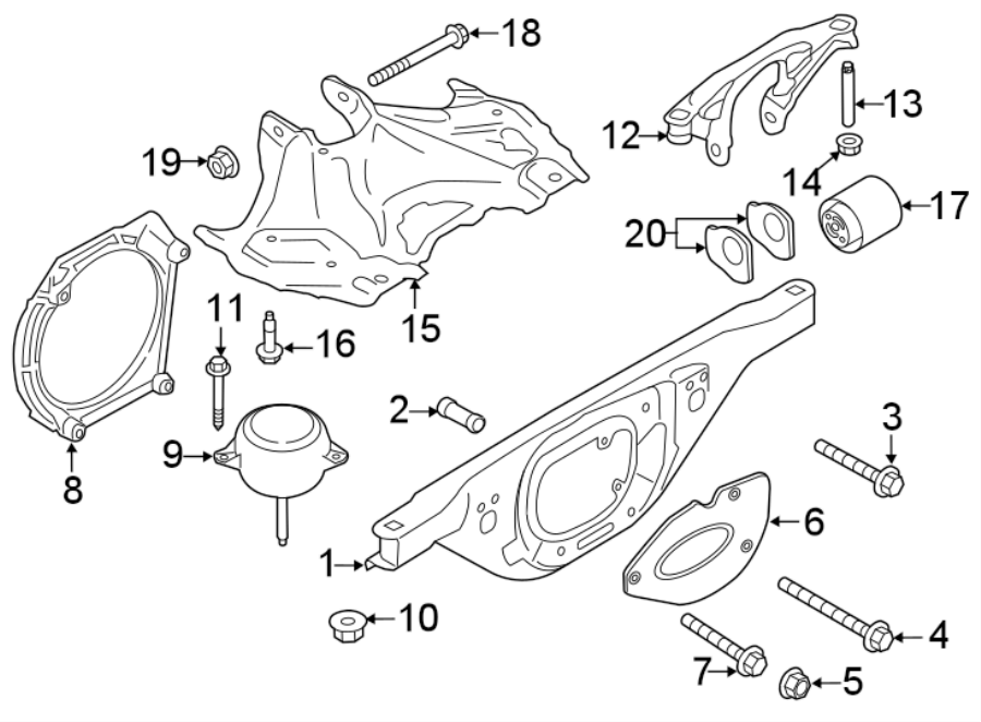 Diagram ENGINE & TRANS MOUNTING. for your 2014 Porsche Cayenne   