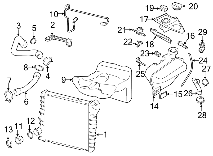 Diagram RADIATOR & COMPONENTS. for your 2006 Porsche Cayenne  Turbo Sport Utility 