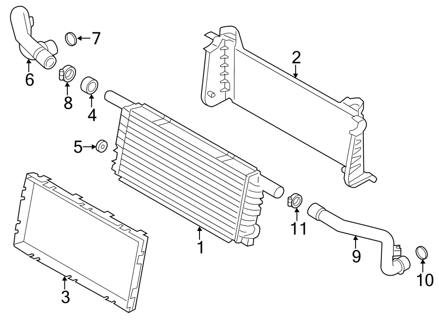 Diagram RADIATOR & COMPONENTS. for your 2010 Porsche Cayenne  S Sport Utility 