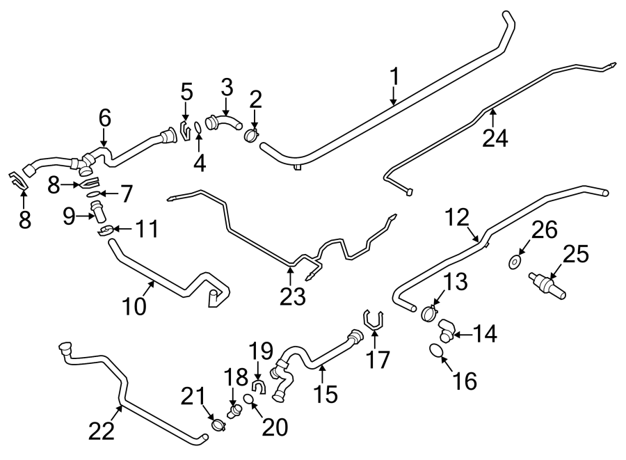 Diagram Hoses & pipes. for your 2006 Porsche Cayenne   