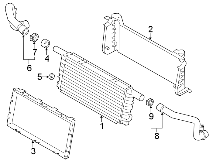 8Radiator & components.https://images.simplepart.com/images/parts/motor/fullsize/6934436.png