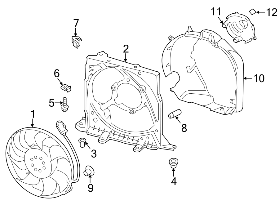 Diagram Cooling fan. for your 2004 Porsche Cayenne   