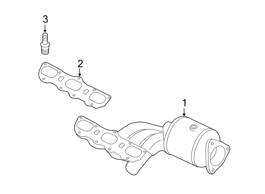 Diagram EXHAUST SYSTEM. EXHAUST MANIFOLD. for your 2020 Porsche Cayenne   