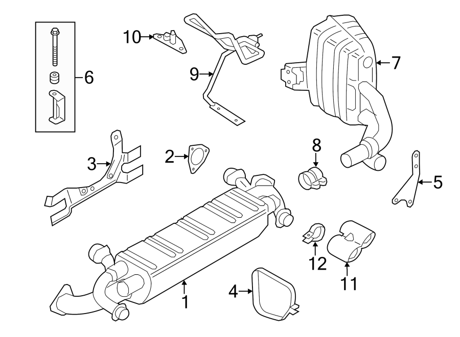 Diagram EXHAUST SYSTEM. EXHAUST COMPONENTS. for your 2005 Porsche Cayenne   