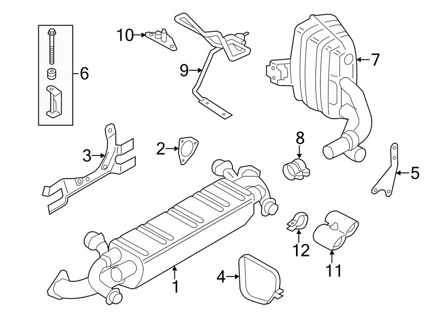 Diagram Exhaust system. Exhaust components. for your 2017 Porsche Cayenne   