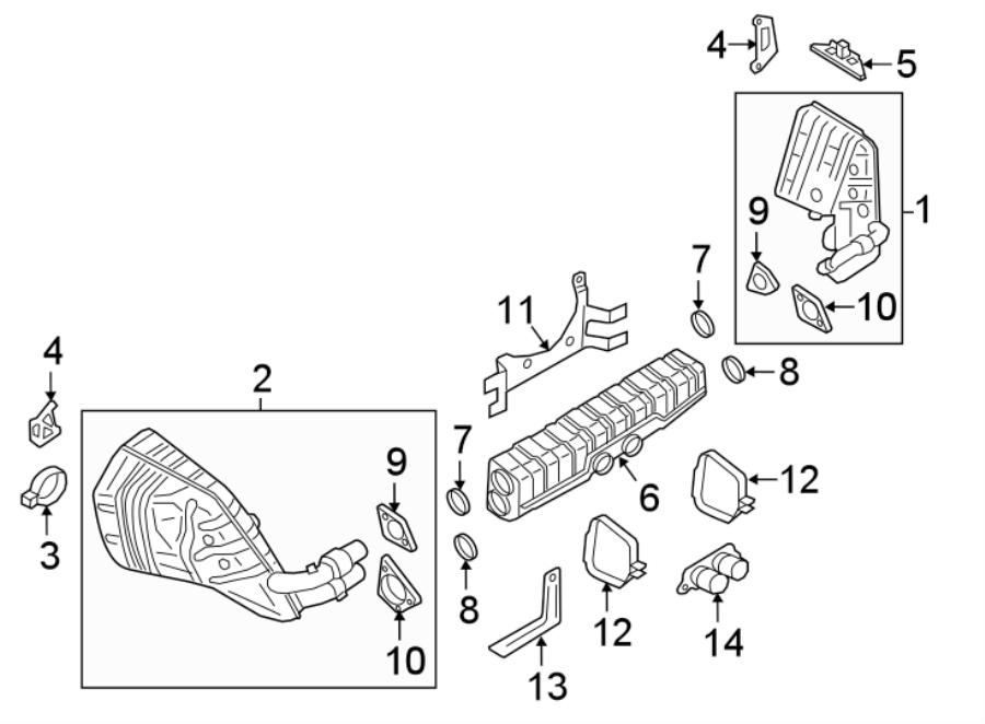 Diagram EXHAUST SYSTEM. EXHAUST COMPONENTS. for your 2005 Porsche Cayenne   