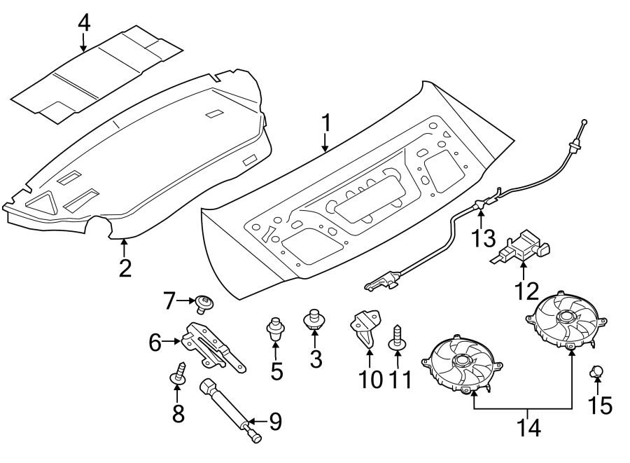 Diagram Engine lid. Lid & components. for your 2013 Porsche 911   