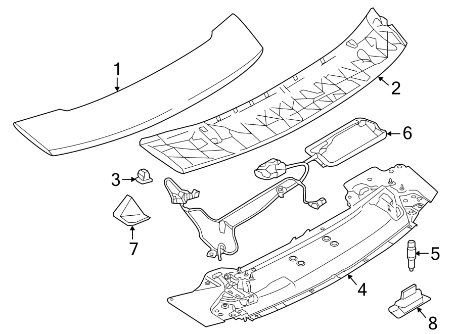 Diagram ENGINE LID. SPOILER. for your Porsche