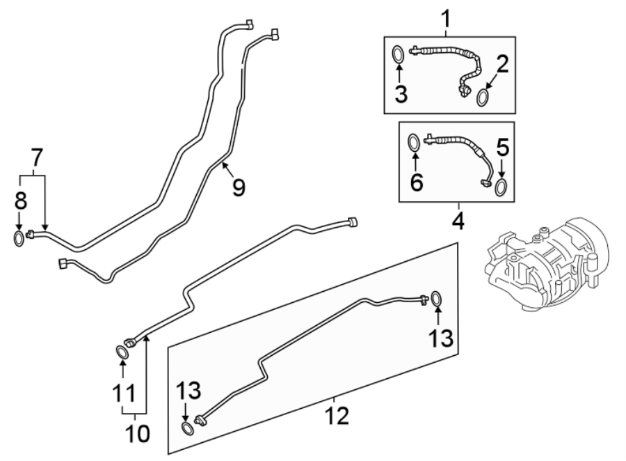 Diagram AIR CONDITIONER & HEATER. REAR AC LINES. for your 2010 Porsche Cayenne  GTS Sport Utility 