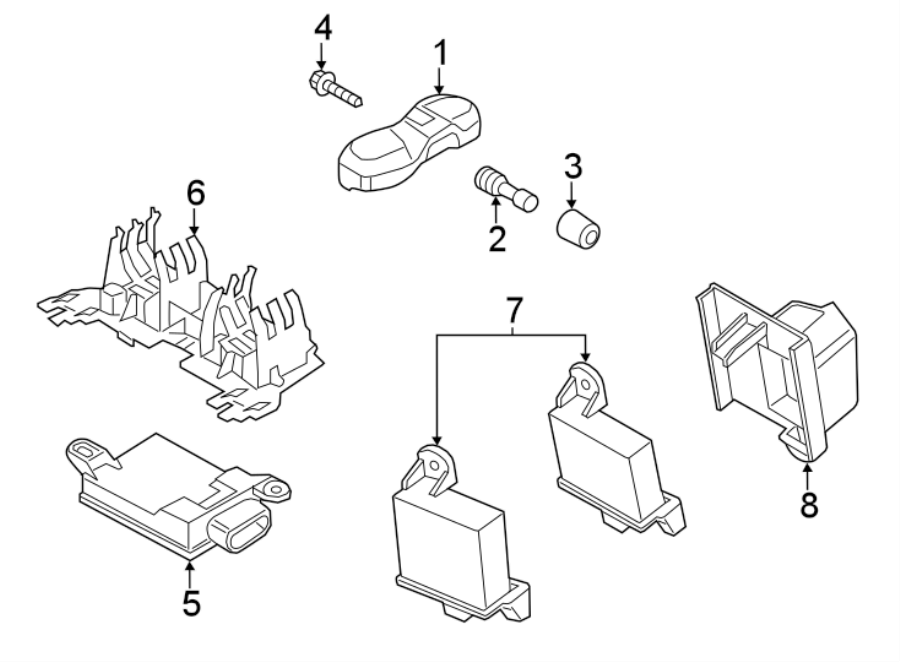 3TIRE PRESSURE MONITOR COMPONENTS.https://images.simplepart.com/images/parts/motor/fullsize/6934700.png