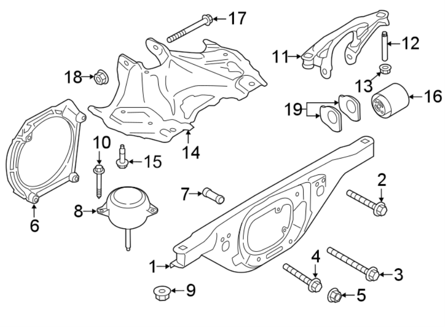 Diagram ENGINE & TRANS MOUNTING. for your 2011 Porsche Cayenne   