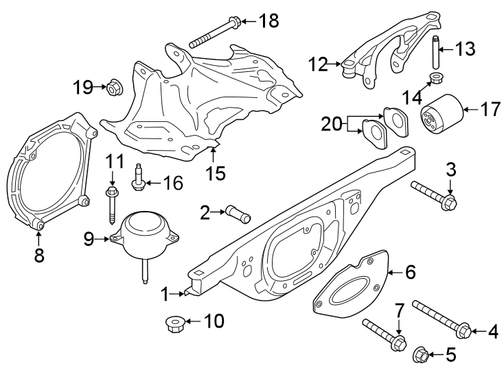 Diagram ENGINE & TRANS MOUNTING. for your 2015 Porsche Cayenne   