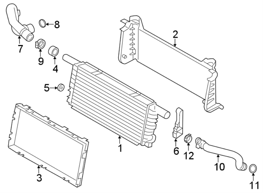 Diagram RADIATOR & COMPONENTS. for your 2014 Porsche Cayenne  S Sport Utility 