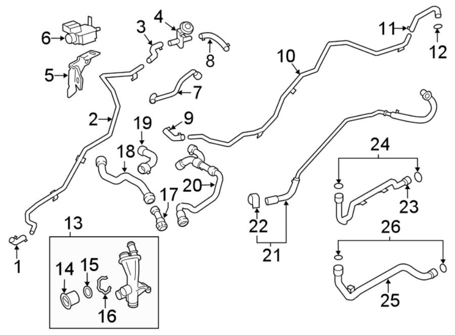 Diagram HOSES & PIPES. for your 2022 Porsche Cayenne  E-Hybrid Coupe Sport Utility 