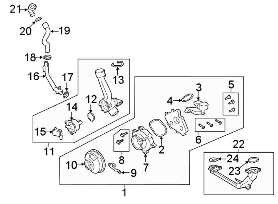 Diagram WATER PUMP. for your 2006 Porsche Cayenne  Turbo Sport Utility 