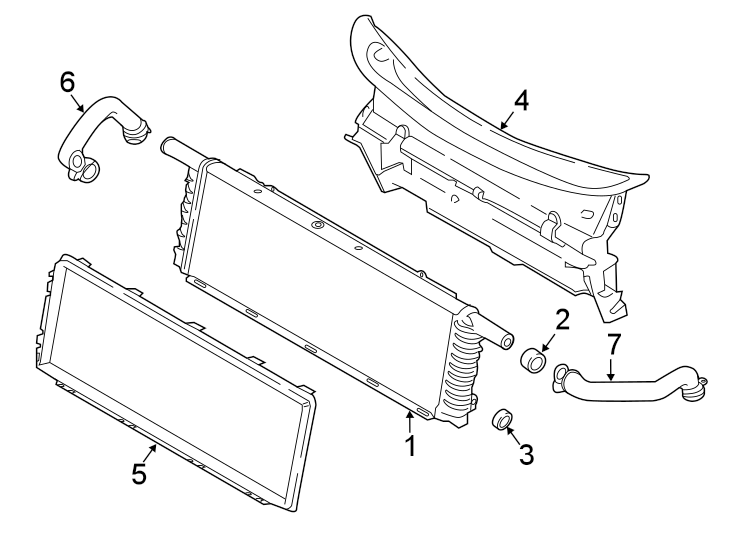 Diagram RADIATOR & COMPONENTS. for your 2019 Porsche Cayenne  S Sport Utility 