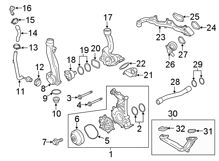 Diagram WATER PUMP. for your 2010 Porsche Cayenne   