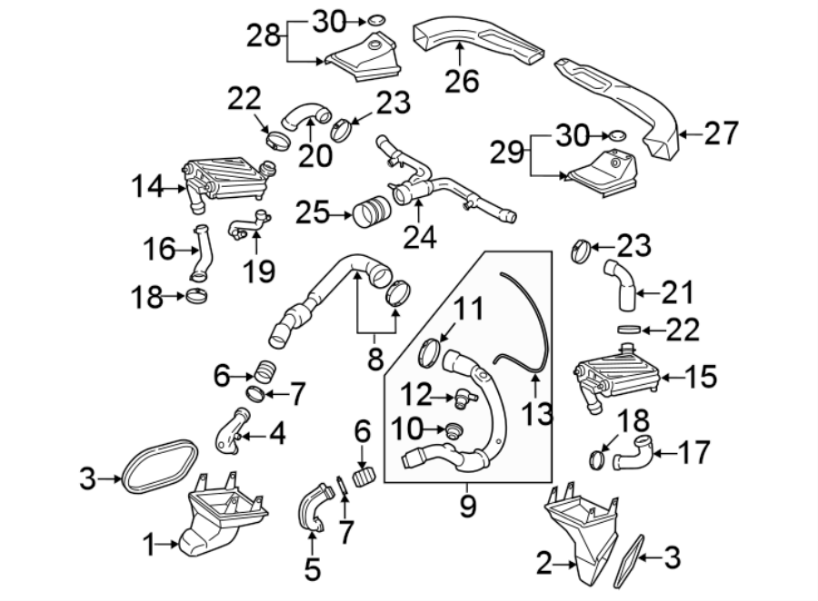 Diagram INTERCOOLER. for your 2021 Porsche Taycan   