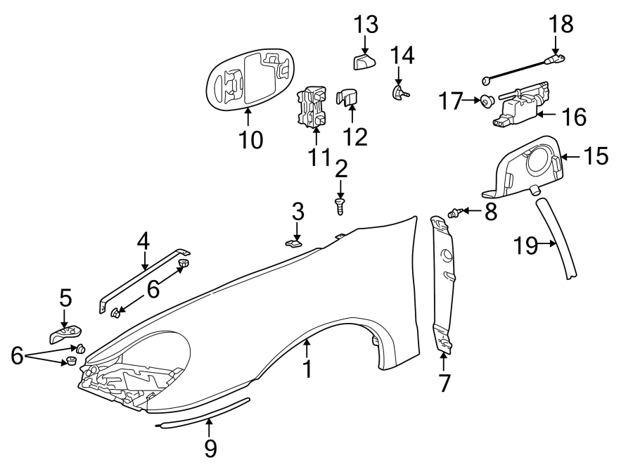 Diagram FENDER & COMPONENTS. for your 2006 Porsche Cayenne   