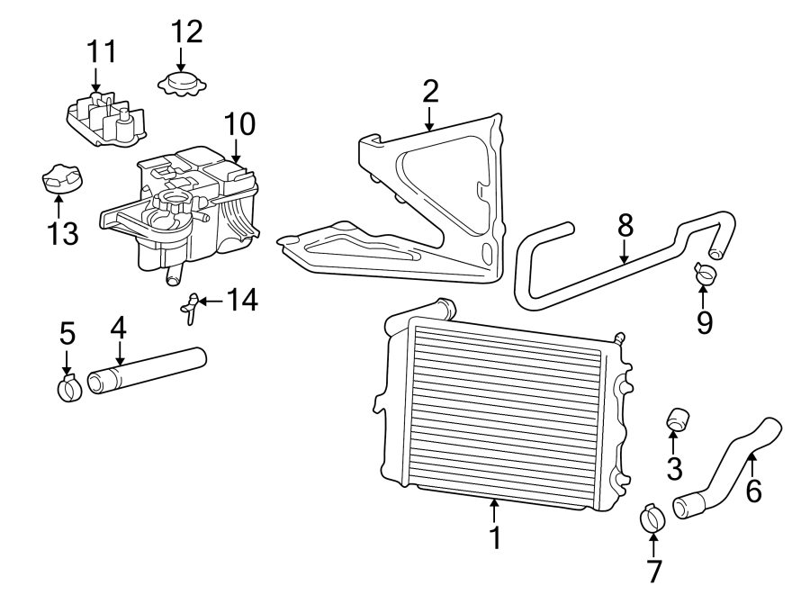 Diagram RADIATOR & COMPONENTS. for your 2021 Porsche Cayenne  Turbo Sport Utility 